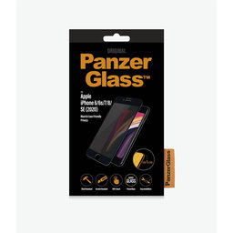 PanzerGlass - Edzett Üveg Privacy Case Friendly - iPhone 6, 6s, 7, 8, SE 2020 és SE 2022, fekete