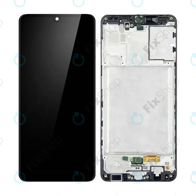 Samsung Galaxy A31 A315F - LCD Kijelző + Érintőüveg + Keret (Prism Crush Black) OLED