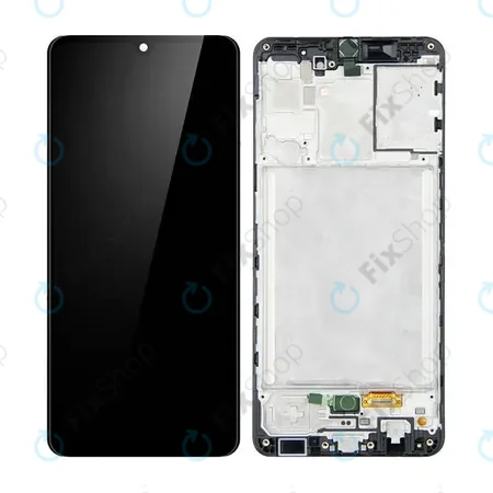 Samsung Galaxy A31 A315F - LCD Kijelző + Érintőüveg + Keret (Prism Crush Black) OLED