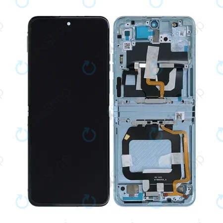 Motorola Razr 40 Ultra - LCD Kijelző + Érintőüveg + Keret (Glacier Blue) - 5D68C22597 Genuine Service Pack
