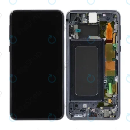 Samsung Galaxy S10e G970F - LCD Kijelző + Érintőüveg + Keret (Prism Black) TFT