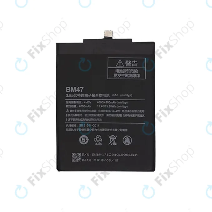 Xiaomi Redmi 3, 3S, 3 Pro, 4X - Akkumulátor BM47 4100mAh
