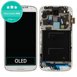 Samsung Galaxy S4 i9505 - LCD Kijelző + Érintőüveg + Keret (White Frost) OLED