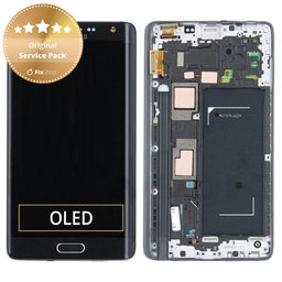 Samsung Galaxy Note Edge N915FY - LCD Kijelző + Érintőüveg + Keret (Black) - GH97-16636A Genuine Service Pack