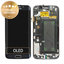 Samsung Galaxy S6 Edge G925F - LCD Kijelző + Érintőüveg + Keret (Black Sapphire) - GH97-17162A, GH97-17317A, GH97-17334A Genuine Service Pack