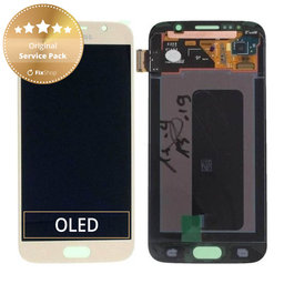 Samsung Galaxy S6 G920F - LCD Kijelző + Érintőüveg (Gold Platinum) - GH97-17260C Genuine Service Pack