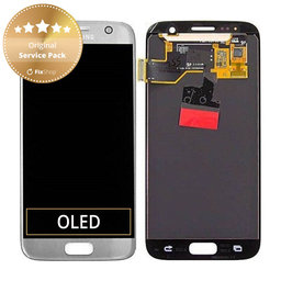 Samsung Galaxy S7 G930F - LCD Kijelző + Érintőüveg (Silver) - GH97-18523B, GH97-18761B, GH97-18757B Genuine Service Pack