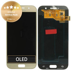 Samsung Galaxy A5 A520F (2017) - LCD Kijelző + Érintőüveg (Gold Sand) - GH97-19733B, GH97-20135B Genuine Service Pack