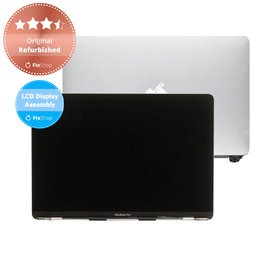 Apple MacBook Pro 13" A1706 (Late 2016 - Mid 2017) - LCD Kijelző + Előlapi Üveg + Fedőlap (Silver) Original Refurbished