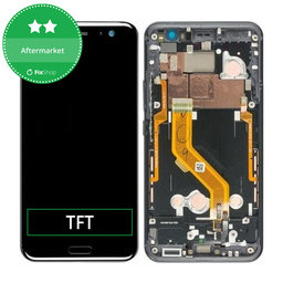 HTC U11 - LCD Kijelző + Érintőüveg + Keret (Black) TFT