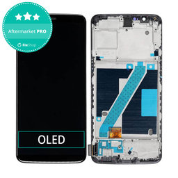 OnePlus 5T - LCD Kijelző + Érintőüveg + Keret (Black) OLED