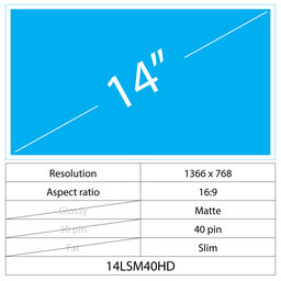 14 LCD Slim Matt 40 pin HD