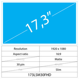 17.3 LCD Slim Matt 30 pin FHD