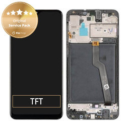 Samsung Galaxy A10 A105F, M10 M105F - LCD Kijelző + Érintőüveg + Keret (Black) - GH82-20227A, GH82-20322A Genuine Service Pack