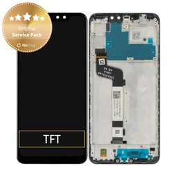 Xiaomi Redmi Note 6 Pro - LCD + Érintőüveg + Keret (Black) - 5606100640C7 Genuine Service Pack