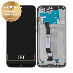 Xiaomi Redmi Note 8 - LCD Kijelző + Érintőüveg + Keret (Space Black) - 5600050C3J00 Genuine Service Pack