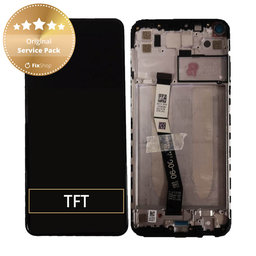 Xiaomi Redmi Note 9 - LCD Kijelző + Érintőüveg + Keret (Midnight Grey) - 560003J15S00, 560009J15S00 Genuine Service Pack