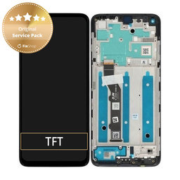 Motorola Moto G9 Plus - LCD Kijelző + Érintőüveg + Keret (Black) - 5D68C17281 Genuine Service Pack