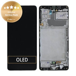 Samsung Galaxy A42 5G A426B - LCD Kijelző + Érintőüveg + Keret (Prism Dot Black) - GH82-24375A, GH82-24376A Genuine Service Pack