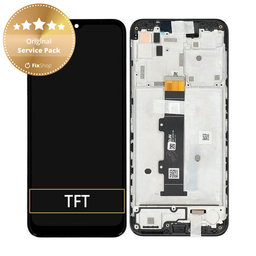 Motorola Moto G30 XT2129 - LCD Kijelző + Érintőüveg + Keret (Phantom Black) - 5D68C18187 Genuine Service Pack