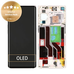 Oppo Find X3 Neo - LCD Kijelző + Érintőüveg + Keret (Galactic Silver) - 4906178 Genuine Service Pack