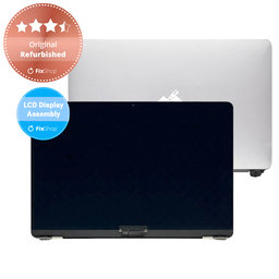 Apple MacBook Air 13" A1932 (2019), 13" A2179 (2020) - LCD Kijelző + Előlapi Üveg + Fedőlap (Silver) Original Refurbished