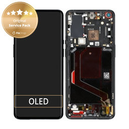 OnePlus 9 Pro - LCD Kijelző + Érintőüveg + Keret (Stellar Black) - 1001100044 Genuine Service Pack