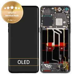 Oppo Find X5 Pro - LCD Kijelző + Érintőüveg + Keret (Glaze Black) - 4130012 Genuine Service Pack