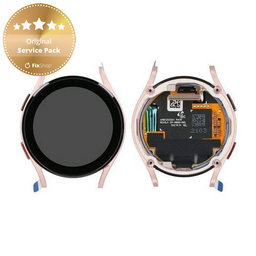 Samsung Galaxy Watch 4 40mm R865 - LCD Kijelző + Érintőüveg + Keret (Pink Gold) - GH97-26411D Genuine Service Pack