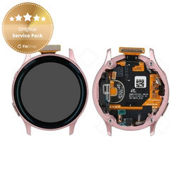 Samsung Galaxy Watch Active 2 40mm R830, R835 - LCD Kijelző + Érintőüveg + Keret (Gold) - GH82-21104B Genuine Service Pack