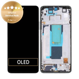 Xiaomi Redmi Note 11 Pro+ 5G 220333QAG - LCD Kijelző + Érintőüveg + Keret (Mysterious Black) - 560001K16U00 Genuine Service Pack