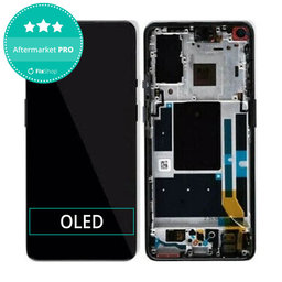 OnePlus 9 - LCD Kijelző + Érintőüveg + Keret (Astral Black) OLED