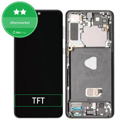 Samsung Galaxy S21 Plus G996B - LCD Kijelző + Érintőüveg + Keret (Phantom Black) TFT