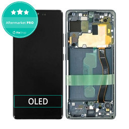 Samsung Galaxy S10 Lite G770F - LCD Kijelző + Érintőüveg + Keret (Prism Black) OLED