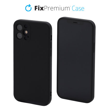 FixPremium - Szilikon Tok - iPhone 12, fekete