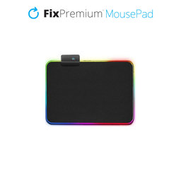 FixPremium - Egérpad val RGB, 30x25cm, fekete