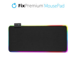 FixPremium - Pad egérhez és billentyűzethezu val RGB, 90x40cm, fekete