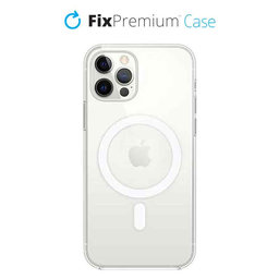 FixPremium - MagSafe Szilikon Tok - iPhone 12 és 12 Pro, átlátszó