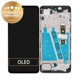 Motorola Moto G72 XT2255 - LCD Kijelző + Érintőüveg + Keret (Meteorite Gray) - 5D68C21701 Genuine Service Pack