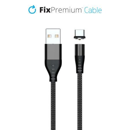 FixPremium - USB-C / USB Mágneses Kábel (1m), fekete