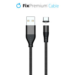 FixPremium - USB-C / USB Mágneses Kábel (2m), fekete