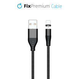 FixPremium - Lightning / USB Mágneses Kábel (1m), fekete