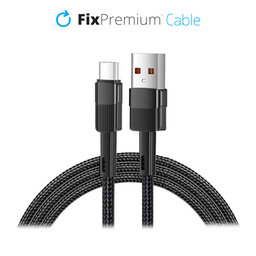 FixPremium - USB-C / USB Gyorstöltő Kábel (2m), fekete