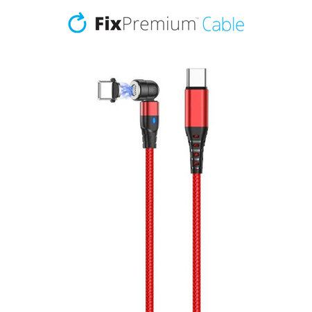 FixPremium - USB-C / USB-C Mágneses Kábel (1m), piros