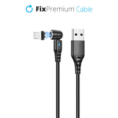 FixPremium - Lightning / USB Mágneses Kábel (1m), fekete