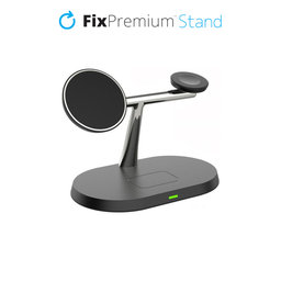 FixPremium - MagSafe Stand 3in1 iPhone, Apple Watch és AirPods készülékhez, fekete színben