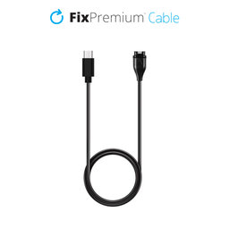 FixPremium - USB-C töltőkábel Garmin órá-hoz, Fekete