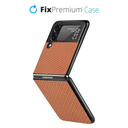 FixPremium - Karbon tok Samsung Galaxy Z Flip 3 készülékhez, barna