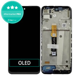 Motorola Moto G71 XT2169 - LCD Kijelző + Érintőüveg + Keret (Iron Black) OLED