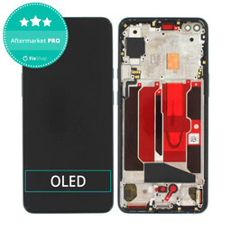 OnePlus Nord - LCD Kijelző + Érintőüveg + Keret (Black) OLED